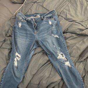 Old Navy Blue Skinny Distressed Jeans